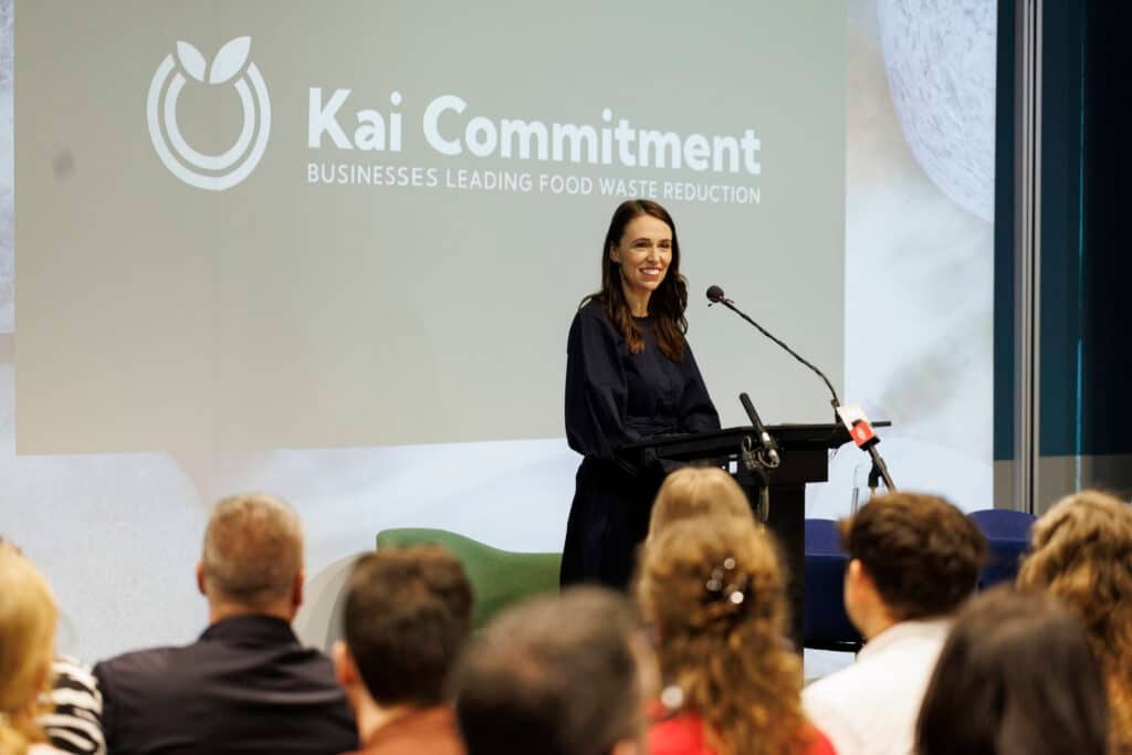 Jacinda Ardern at Kai Commitment launch