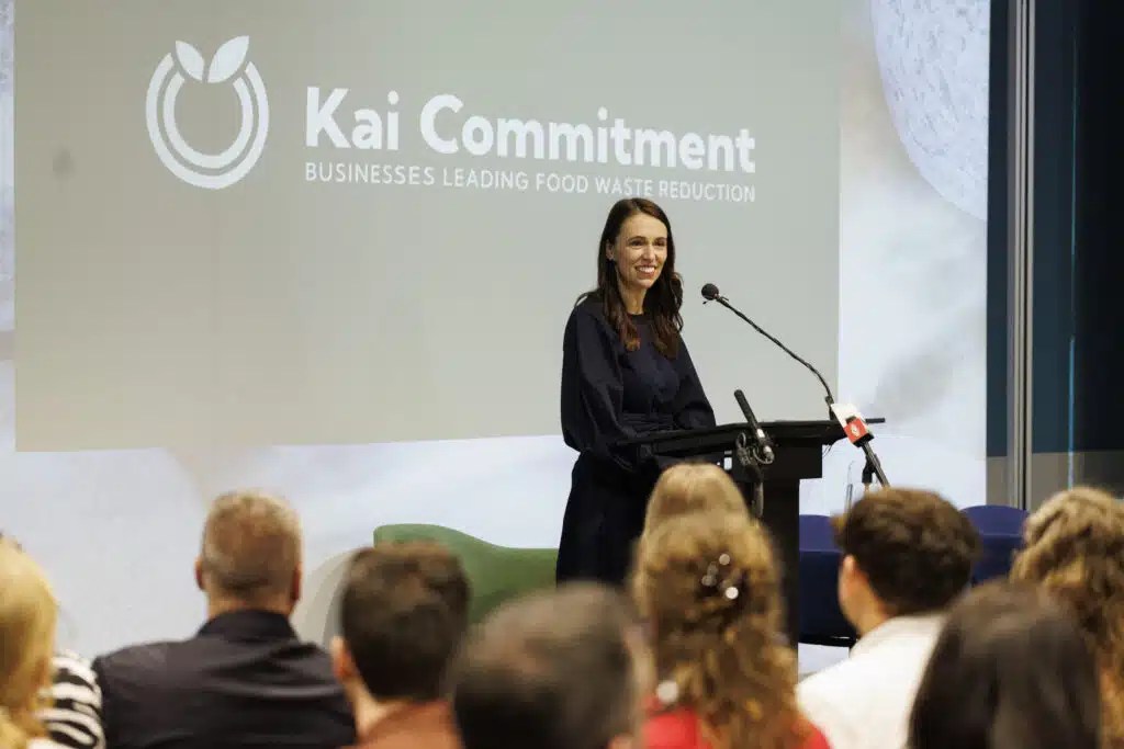 Jacinda Ardern at Kai Commitment launch